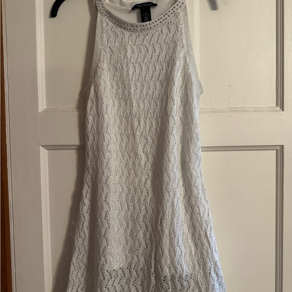 White House Black Market White Textured Tunic